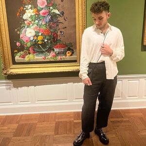 Florence Black Oversized Heavy Viscose Shirt in White